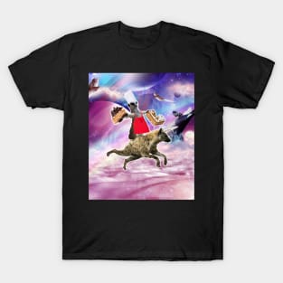 Lemur Riding Hyena Unicorn Eating Cake T-Shirt